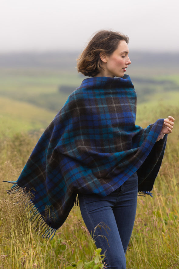 Tartan Poncho | Extra Warmth (Buchanan Blue)