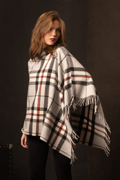 THomson Grey Tartan Poncho Thompson 