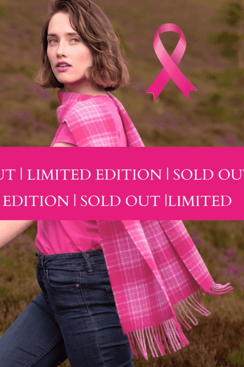 Fine Lambswool Scarf (Curaidh - The Official Pink Ribbon Tartan)