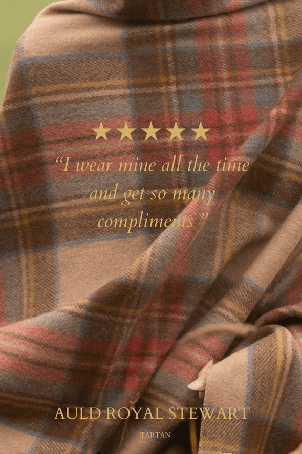 Great Scot Poncho in Auld Royal Stewart Authentic Tartans Registered with the Tartan Register of Scotland