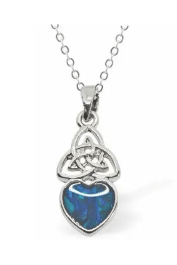 Celtic Drop Heart Necklace