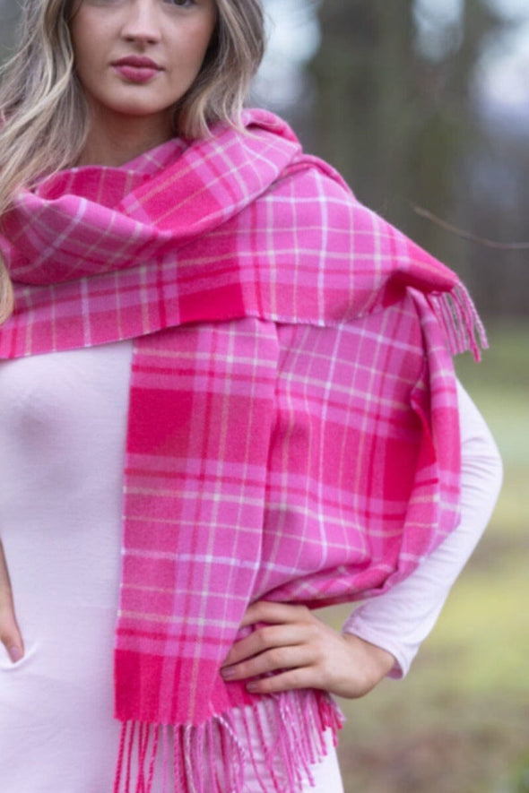 Luxury Oversized Scarf (Curaidh - The Official Pink Ribbon Tartan)