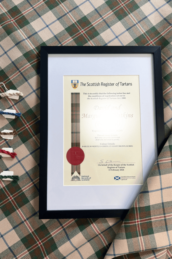 Design Service | Your Registered Tartan Design with CAD & Yarn Samples & Woven Tartan