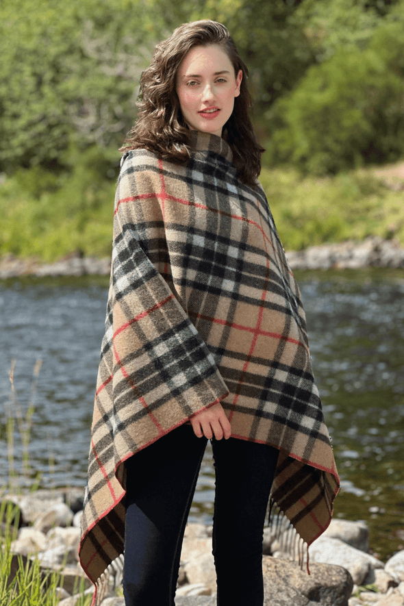 Tartan Poncho | Extra Warmth (Thompson Camel)