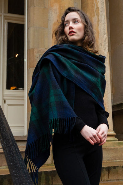 Luxury Oversized Scarf (Black Watch, Modern) | Extra Warmth