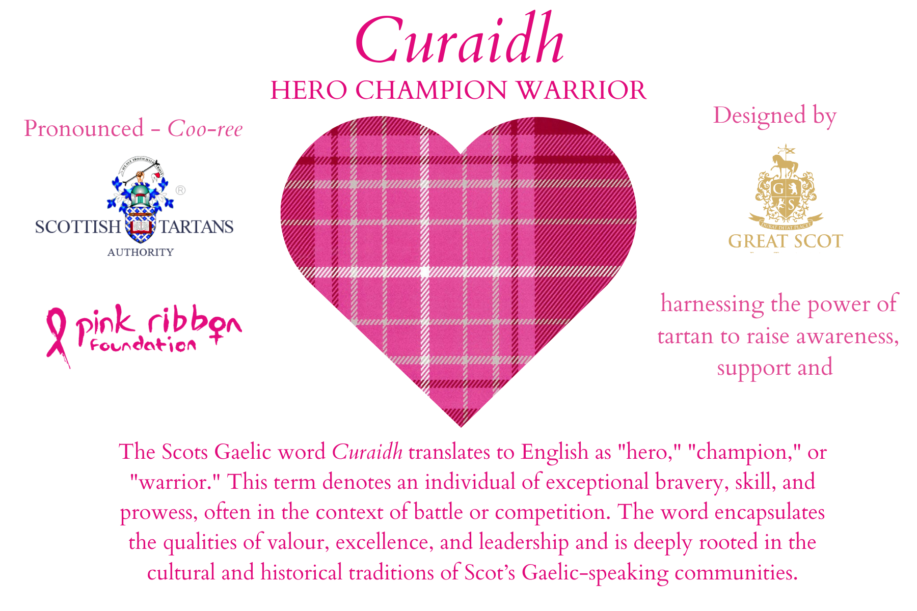Pink Ribbon Breast Cancer Tartan Fund Raising Official Great Scot Scotland Scarf Gifts