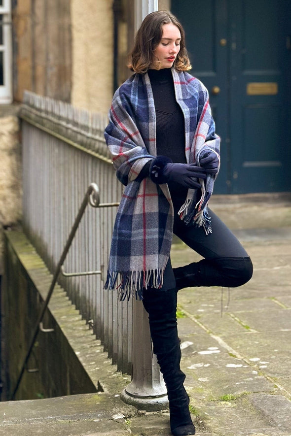 Luxury Oversized Scarf (Douglas Navy) | Extra Warmth