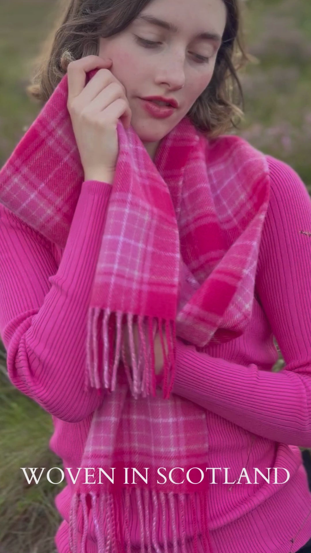 Curaidh Pink Ribbon Tartan Scarf Scotland Great Scot Breast Cancer Charity
