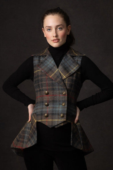 SAMPLE Lady Mary Waistcoat (Stewart Hunting Tweed)
