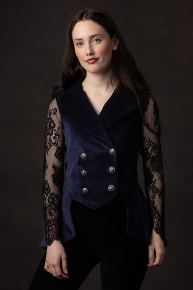 Lady Mary Waistcoat (Luxury Velvet Navy)