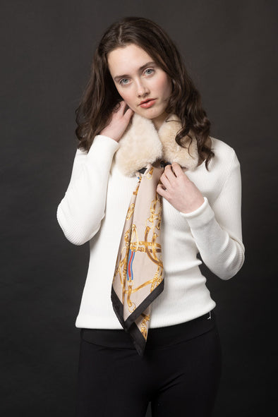 Olivia Collar Scarf (Sand & Gold Equestrian)