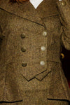 Great Scot Lady Mary Jacket Coat Brown Windsor Tweed Victorian Peplum Celtic Bronze Buttons
