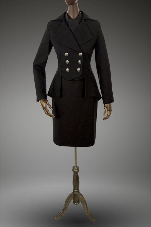 Lady Mary Jacket Classic (Black Wool Gabardine)
