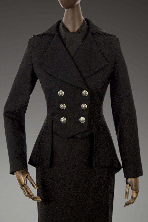 Lady Mary Jacket Classic (Black Wool Gabardine)