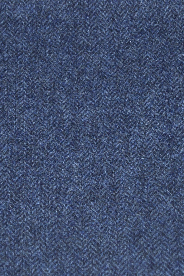 Lorne Blue Herringbone Tweed by the Metre
